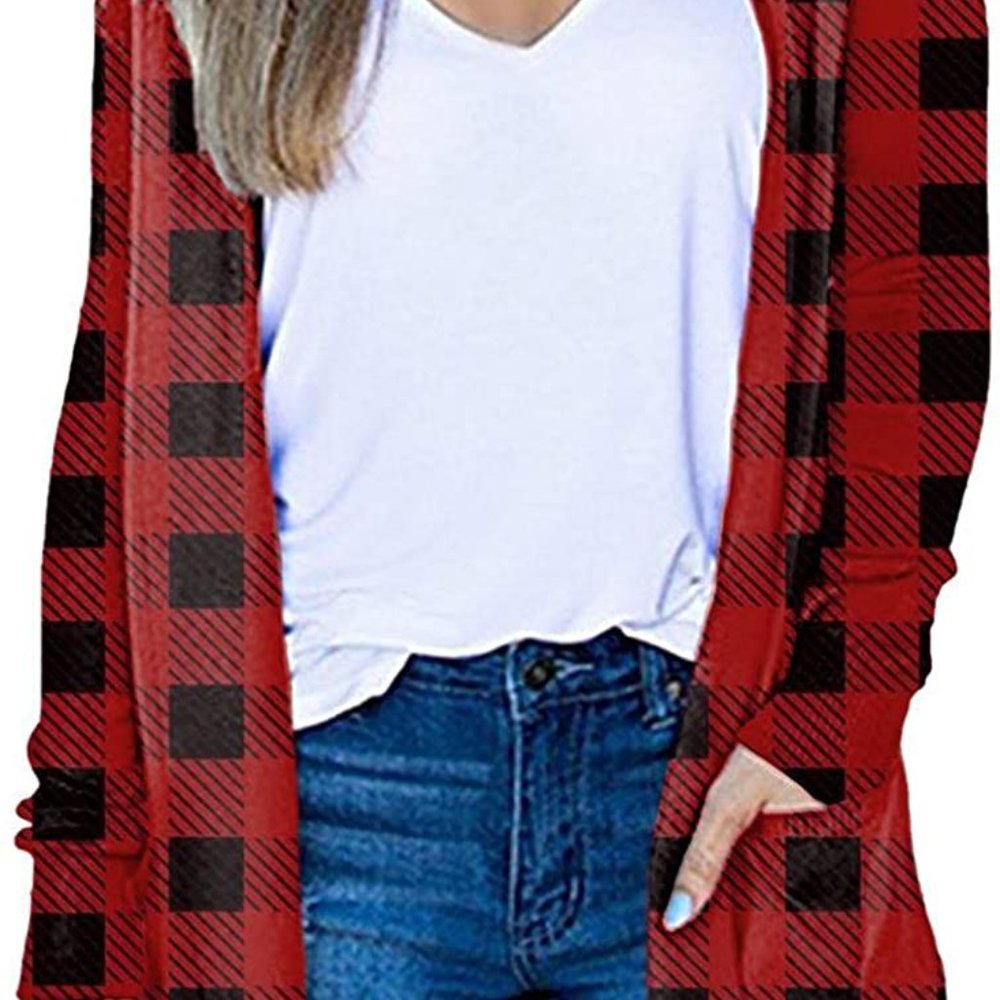 Cardigan for Women Solid Color Graphic Sweatshirt Casual Long Sleeve Crewneck Ne